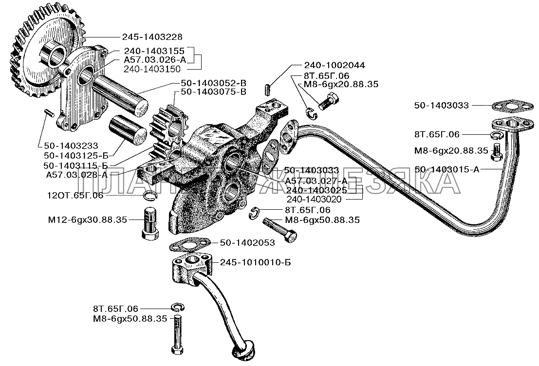 Масляный насос, приемник масляного насоса ЗИЛ-5301 (2006)